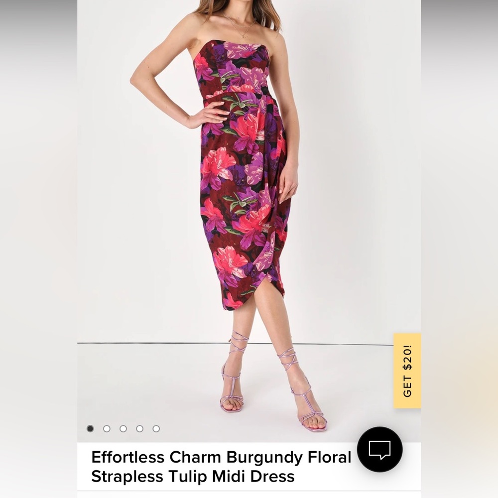 lulus burgundy floral dress